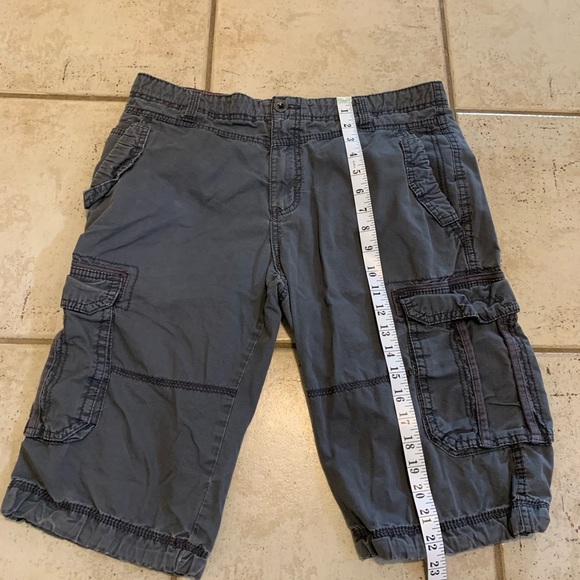 XSIDE Authentic Wear Dept. Distressed Cargo Shorts Men's W:32 Grey - Picture 3 of 7